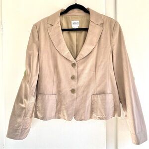 Armani Collezioni Women's Butter Soft Leather Faux Snake Scandi Girl Blazer 16